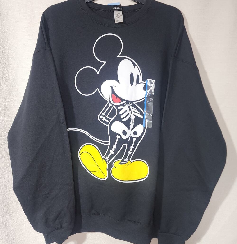 Mickey mouse skeleton sweatshirt men's Large